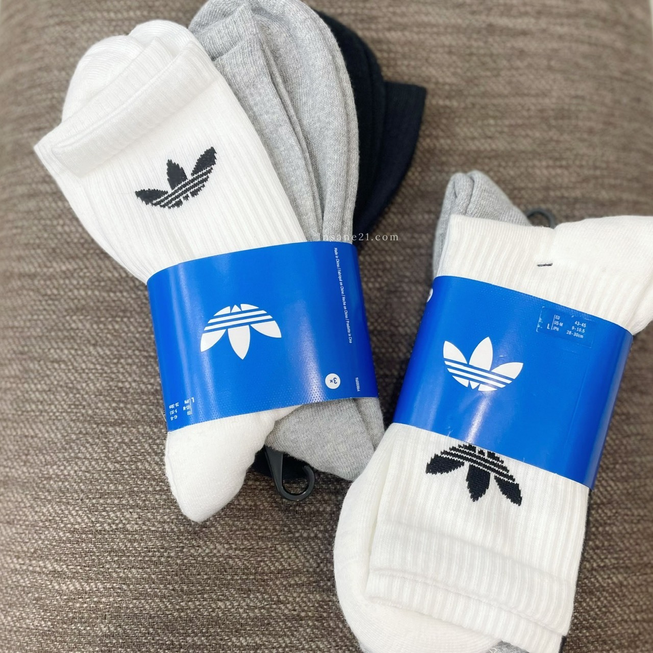ADIDAS TRE CRW CUSH3PP 長襪 黑白灰 三色 三葉草 IJ5614