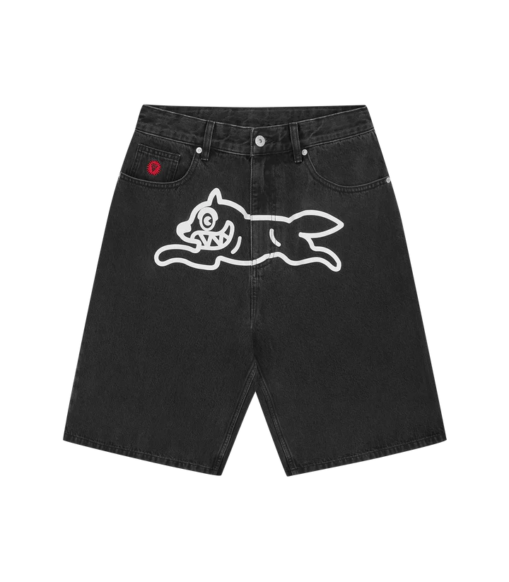 RUNNING DOG TRIPLE SCOOP DENIM SHORTS