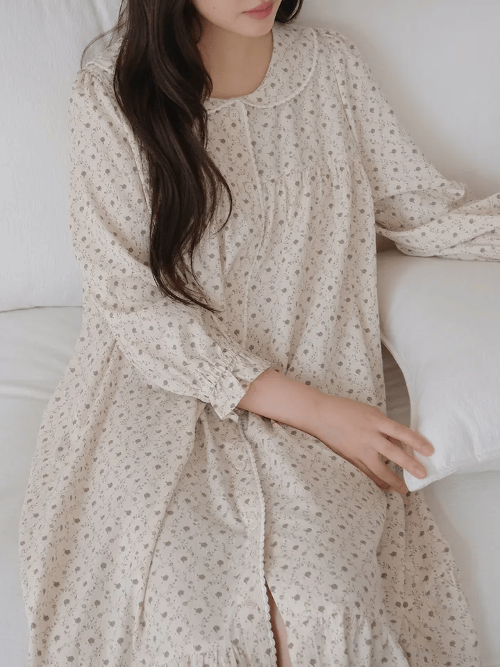 Juuneedu｜[長袖睡衣] Enne Flower Pajama [5 colors]