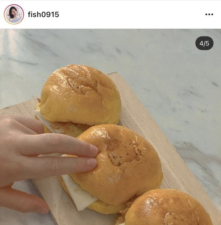 河粉在 IG 分享的小河馬麵包吃法