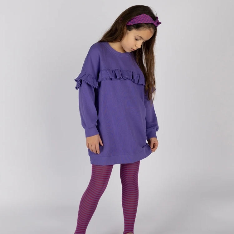 NIXNUT 波浪邊長袖洋裝 TOT DRESS - BLUEBERRY