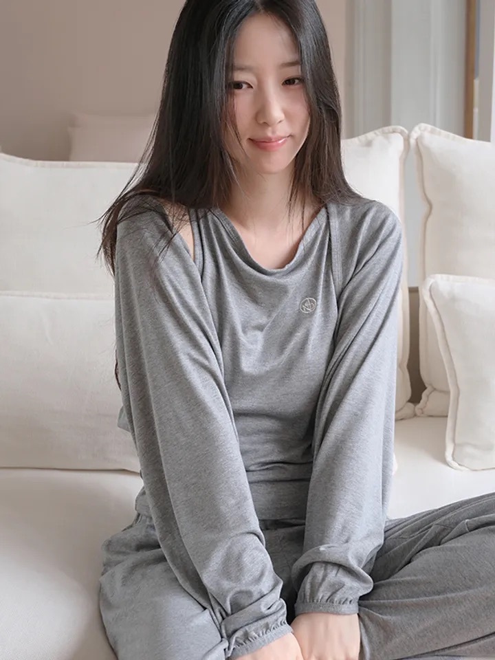 Juuneedu｜[長袖睡衣] Ditto Sleeveless Bolero Pajama [2 colors]