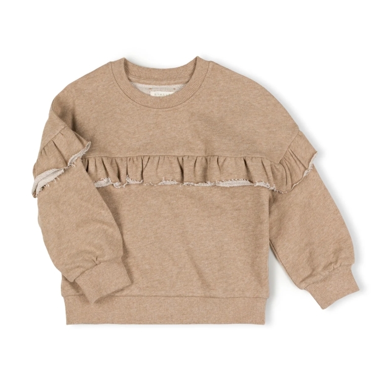 NIXNUT 波浪邊長袖上衣 TOT SWEATER - PEBBLE