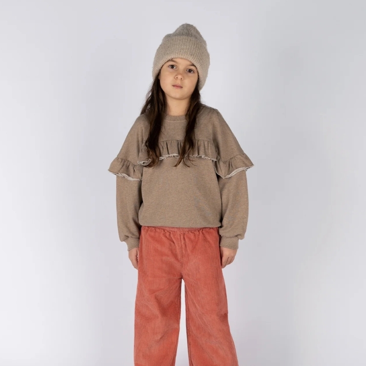 NIXNUT 波浪邊長袖上衣 TOT SWEATER - PEBBLE