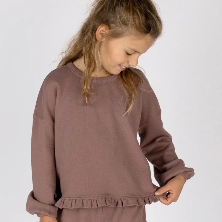 NIXNUT 荷葉邊長袖上衣 LO SWEATER - MAUVE