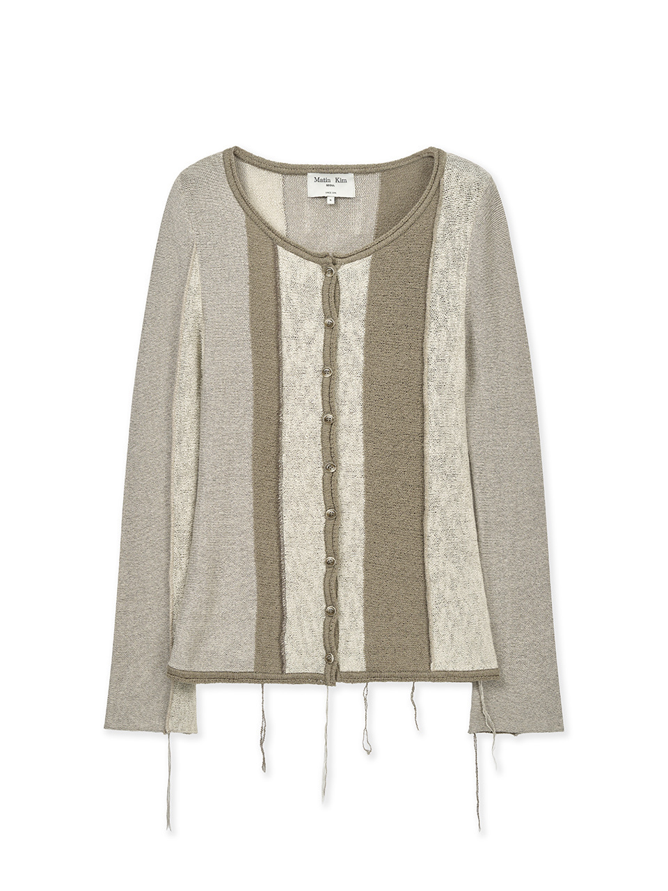 Matin Kim Color Block Slim Knit Cardigan