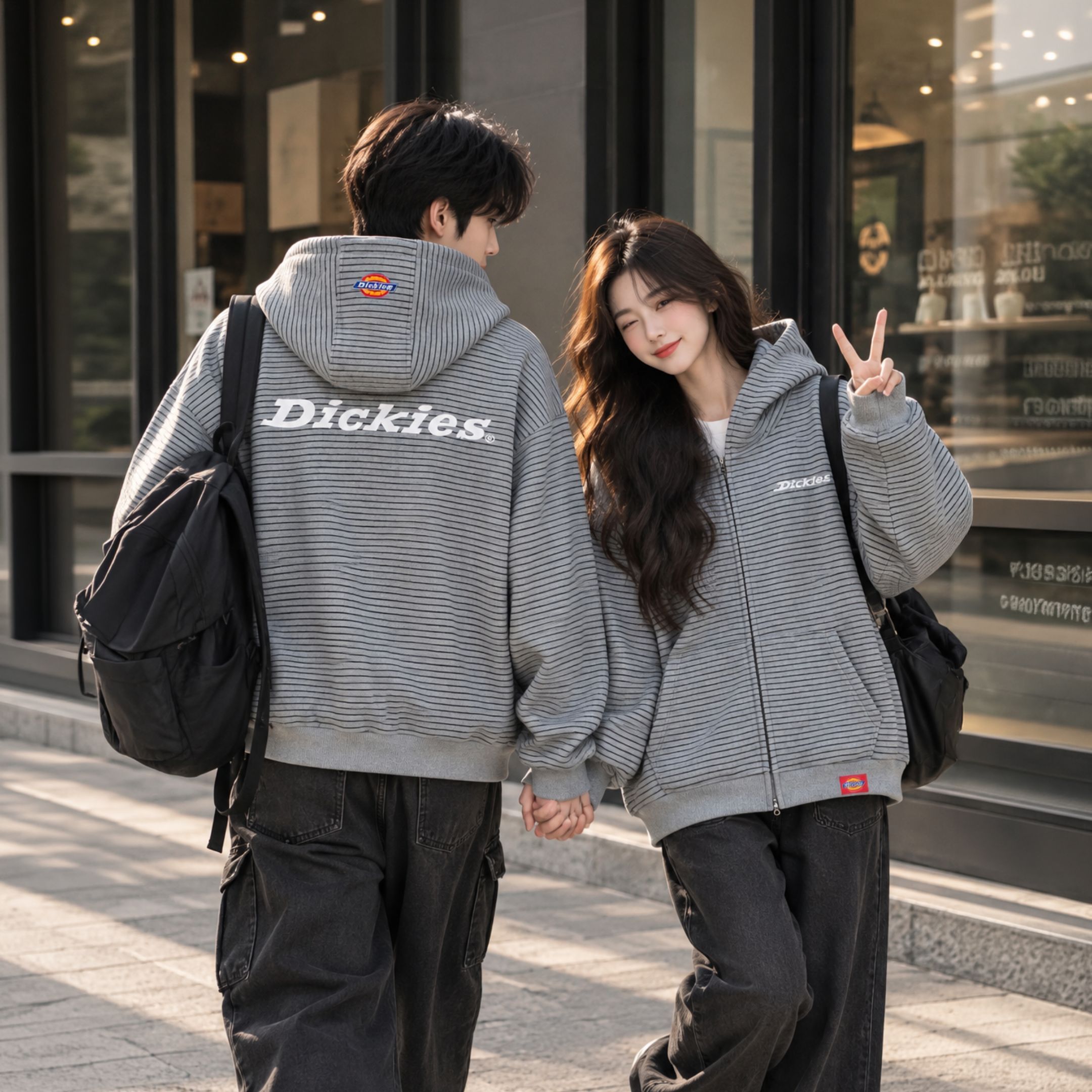 NICEDAY 服飾 代購 Dickies Logo 外套 連帽外套 復古 線條 奶茶 灰 黑 DKU263NKJCBS-DSH