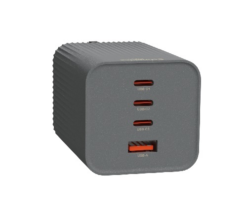 施耐德 TSB1003C1A_SD 100W 氮化鎵 (GaN) 4口 (3C+1A) USB 快充充電器，岩石灰
