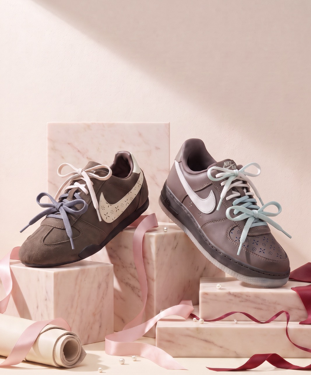 【APAIR】預購 NIKE AIR FORCE 1 & Nike Sprint Sister MIUMIU風 棕白 美拉德 兩款 IR5693-256 IR5690-256