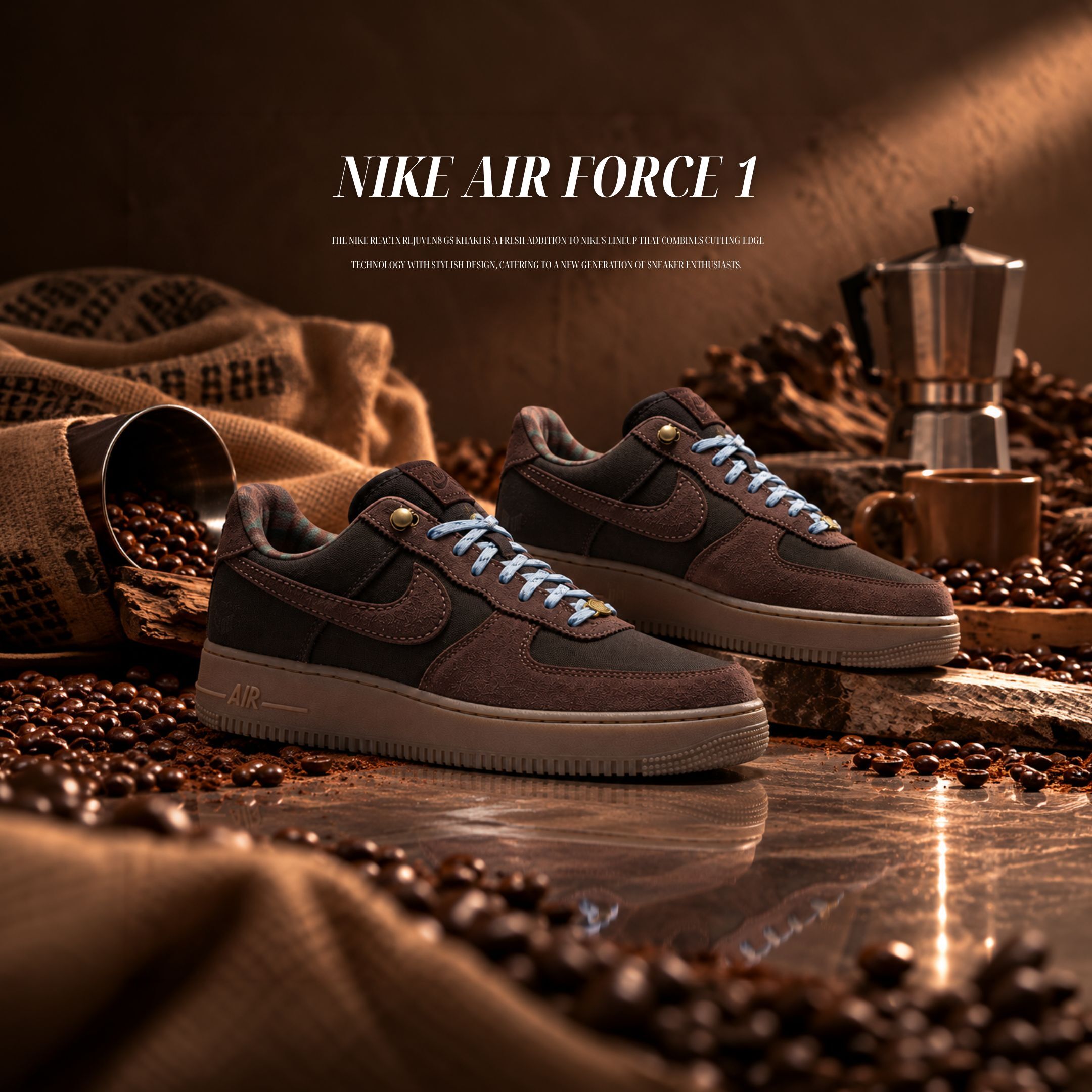 NICEDAY 代購 Nike Air Force 1 Low 摩卡 咖啡 棕色 麂皮 復古 水晶底 IZ4702-235