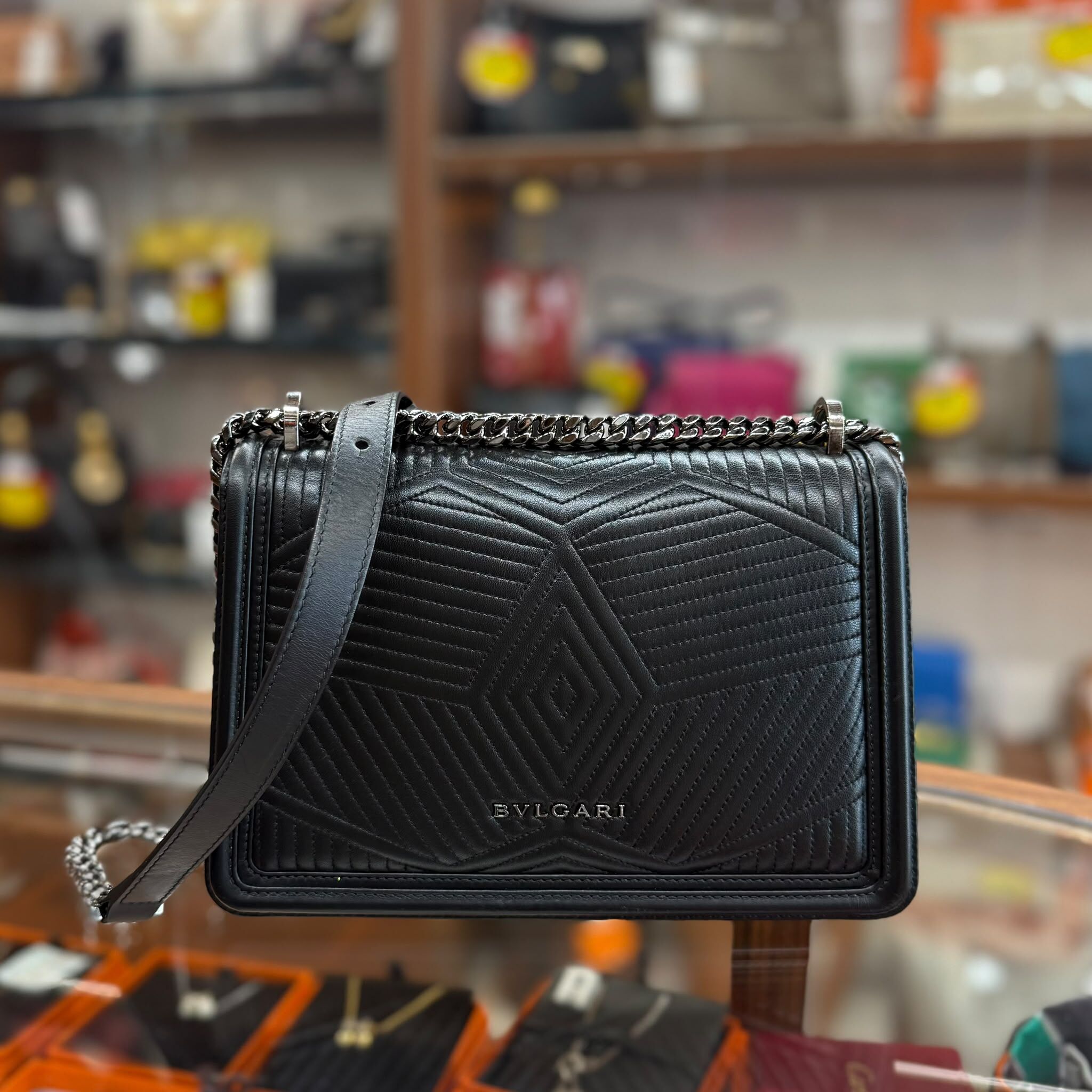 95%NEW USED BVLGARI 黑色蛇頭全皮條紋 SERPENTI DIAMOND BLAST #寶格麗