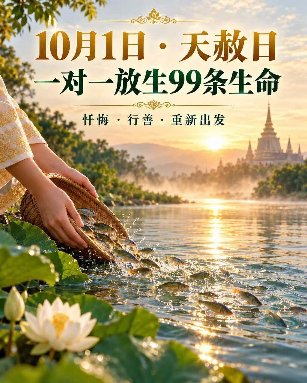 【10/1 天赦日｜一對一放生99條生命】