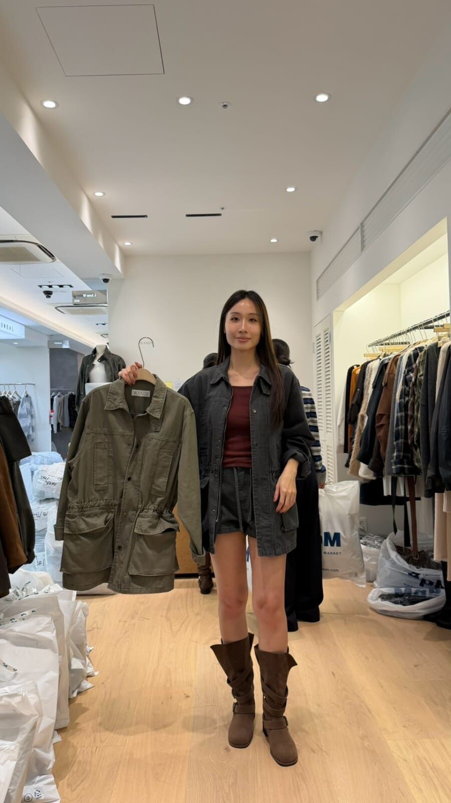 WJ7236 個性工裝啪扣翻領外套