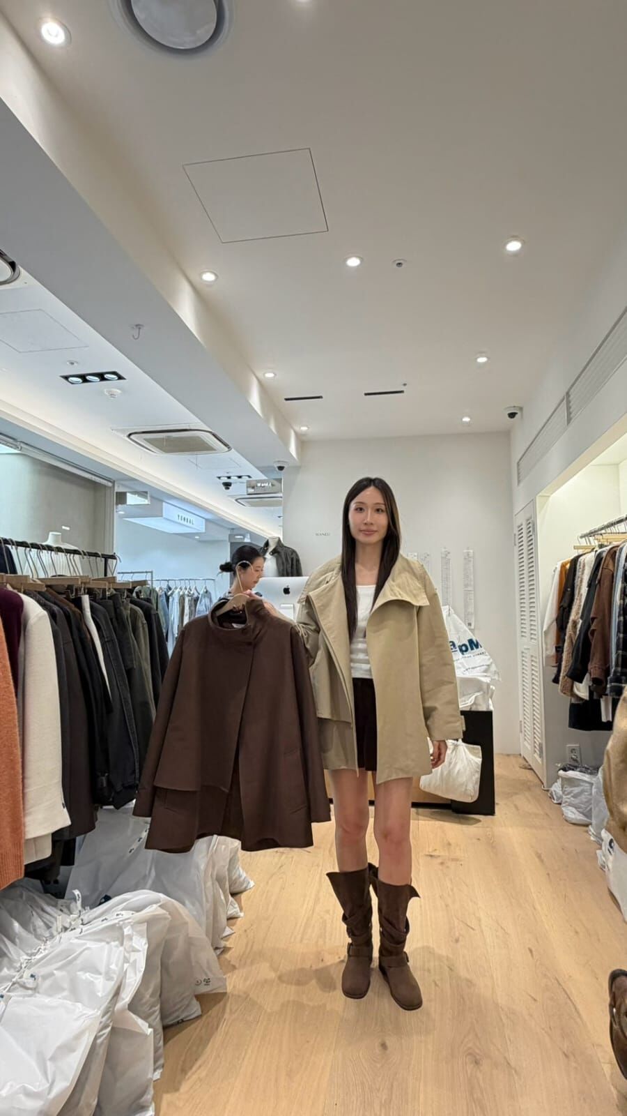 WJ7221 韓劇女主不規則翻領風衣