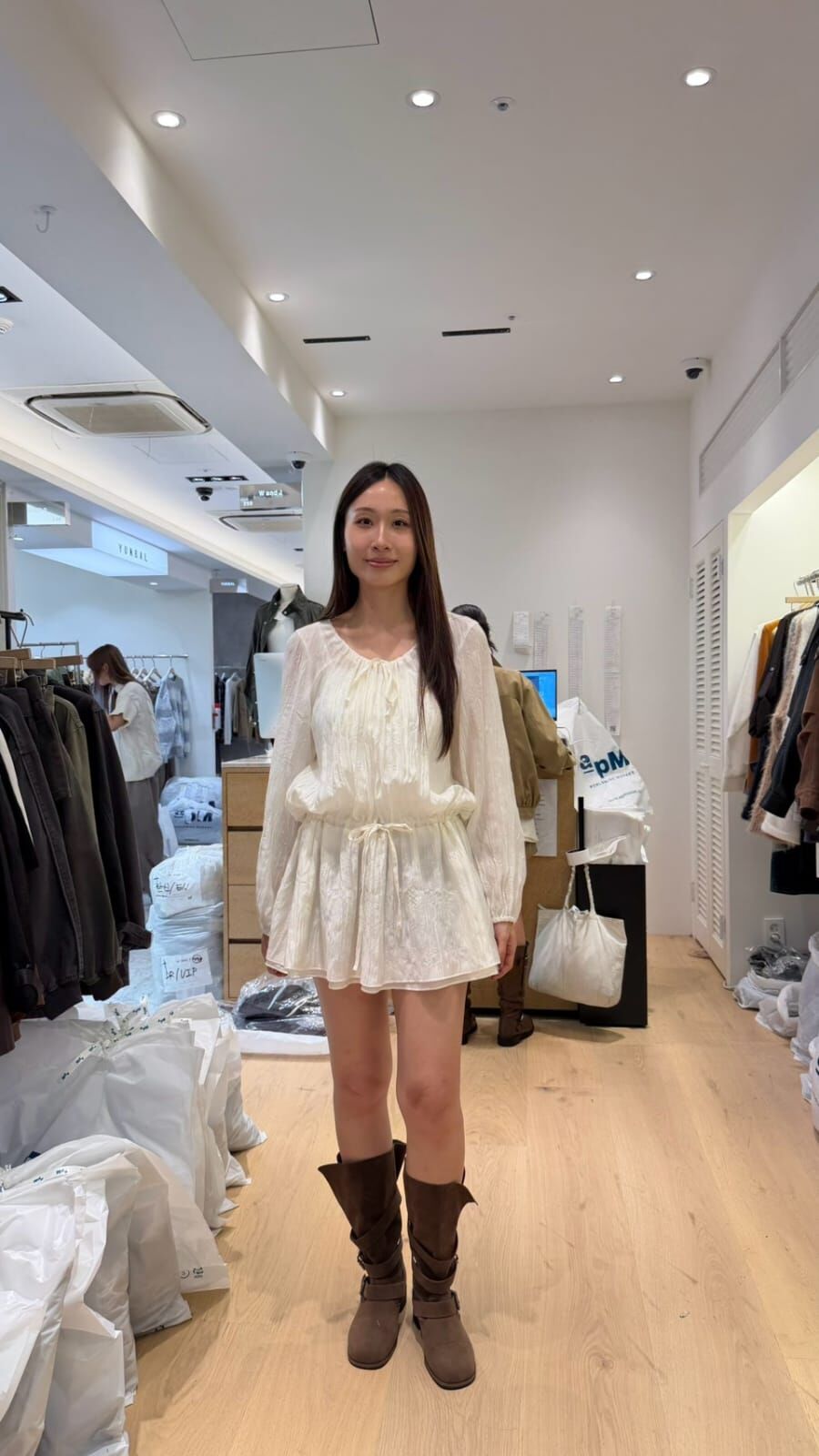 WJ7223 韓系初戀下擺飄飄連身裙