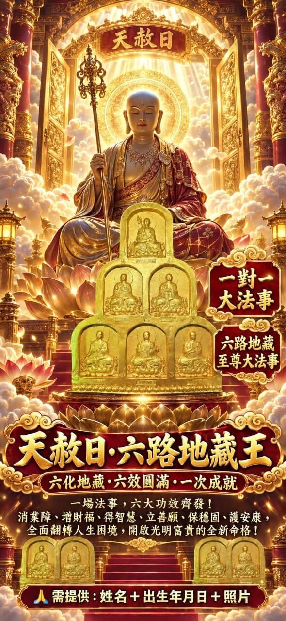 【天赦日｜六路地藏至尊大法事】10/1