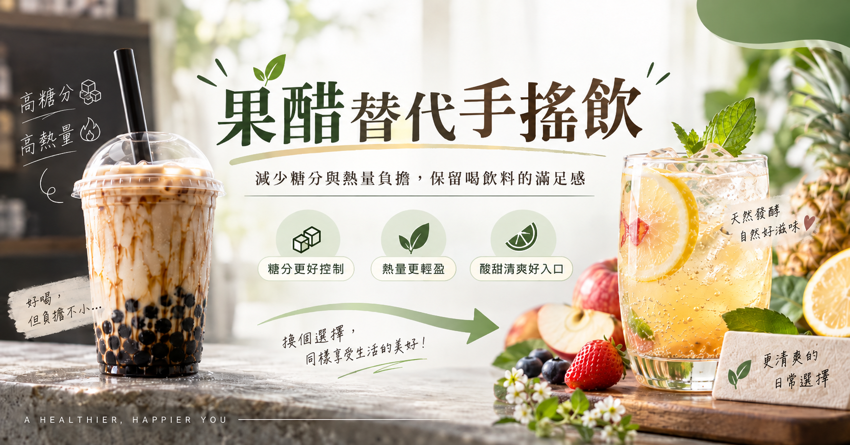 手搖飲替代,果醋,得獎果醋,永禎果醋,健康飲品