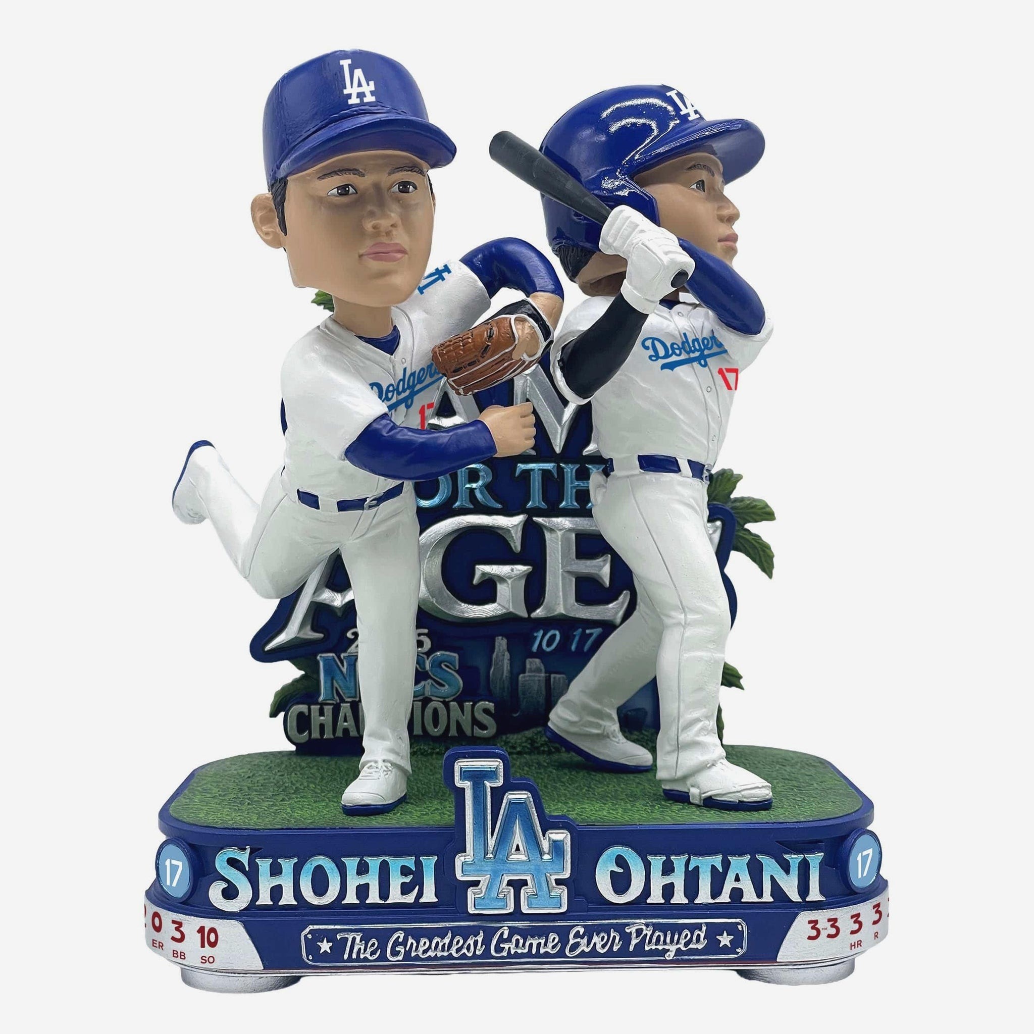 MLB公仔 Shohei Ohtani Los Angeles Dodgers 2025 NLCS Game For The Ages Win 洛杉磯道奇 經典賽季紀念 雙人 公仔 Foco Bobblehead 搖頭娃娃 全新含盒裝 全球限量1025組