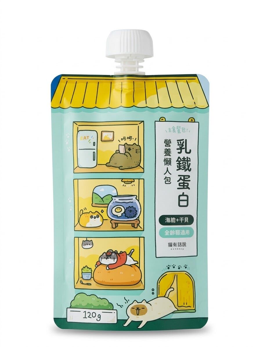 貓有話說 乳鐵蛋白主食餐包 海膽＋干貝 120g