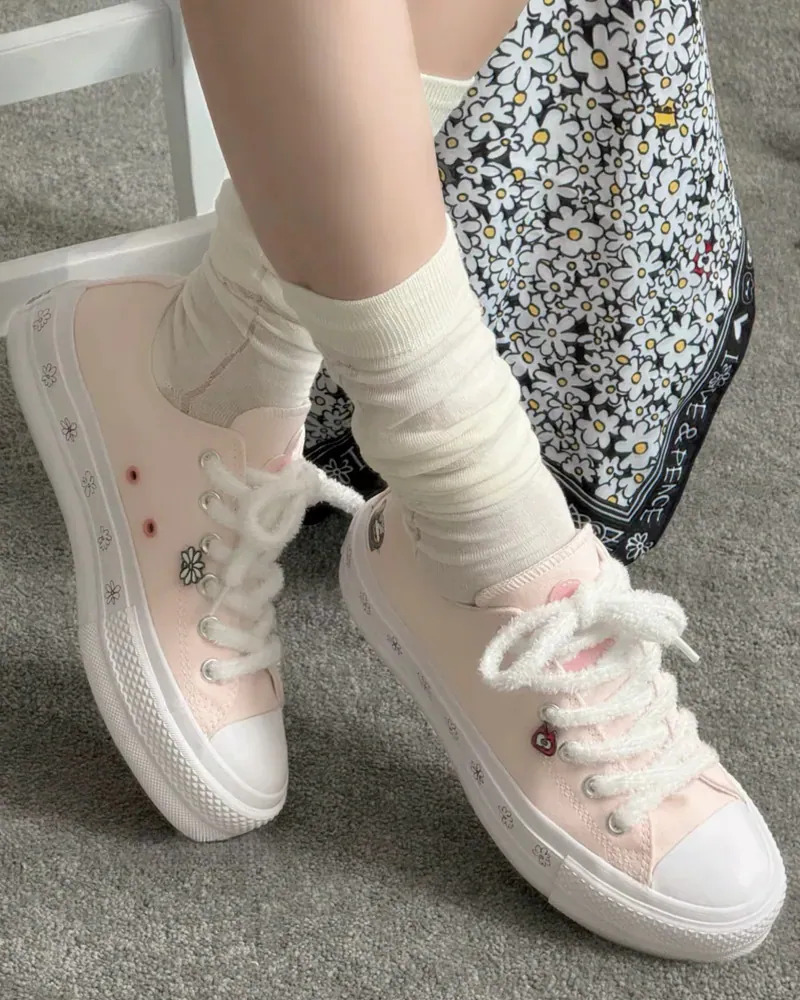 CONVERSE X ZO&FRIENDS ZOA 聯名 低筒 粉色 增高 厚底 雛菊 GD 權志龍 帆布鞋 男女鞋