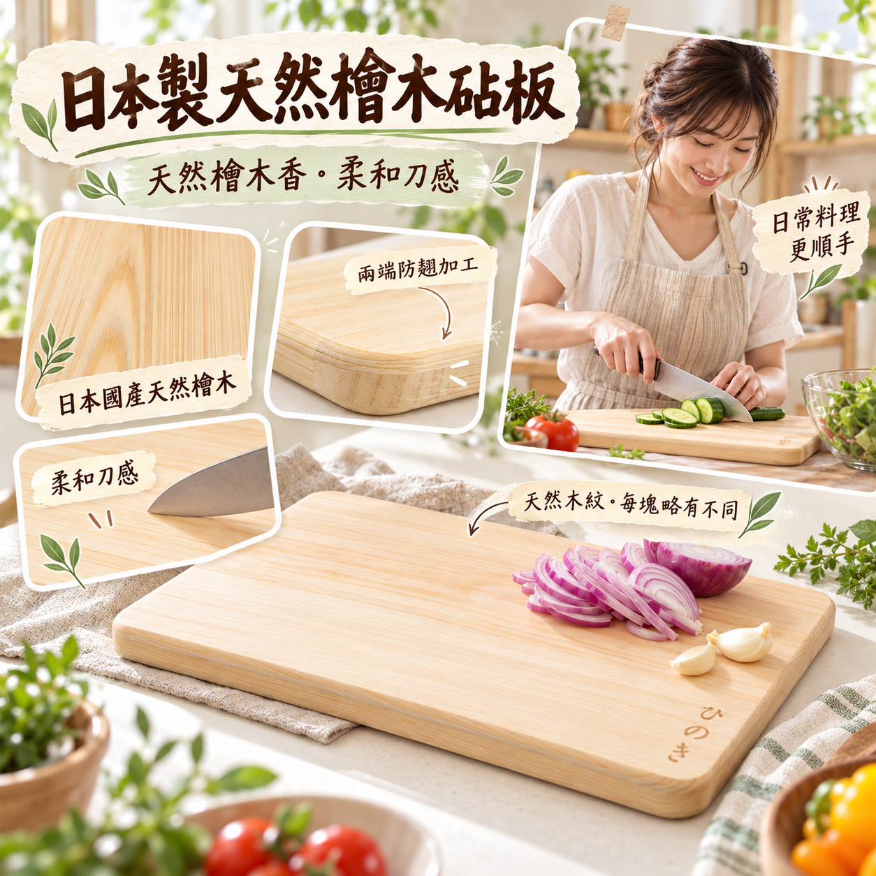 【預訂】AB093004 日本製｜天然檜木砧板