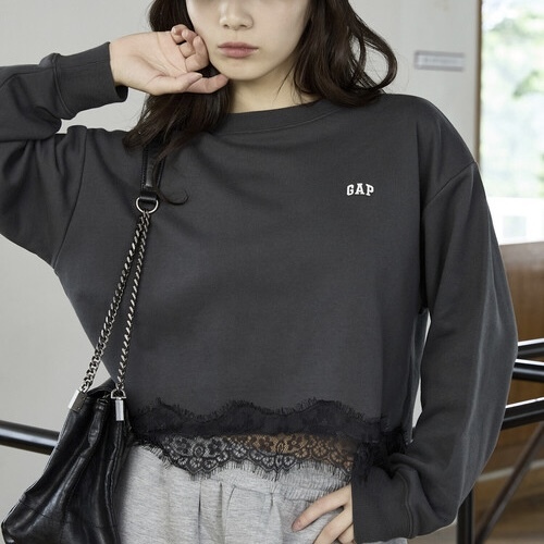 PUBLUX x GAP 蕾絲邊 短版長袖 聯名款 服飾 日本 111593944