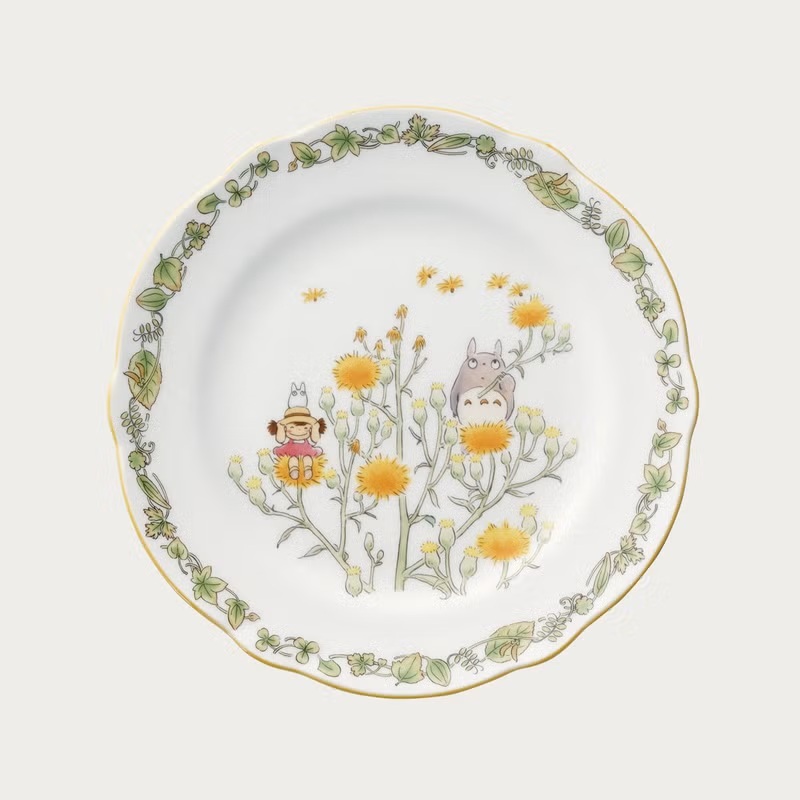 Noritake 22公分瓷盤 龍貓 艾草