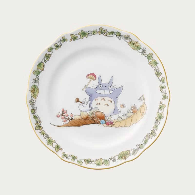 Noritake 22公分瓷盤 龍貓 蘑菇