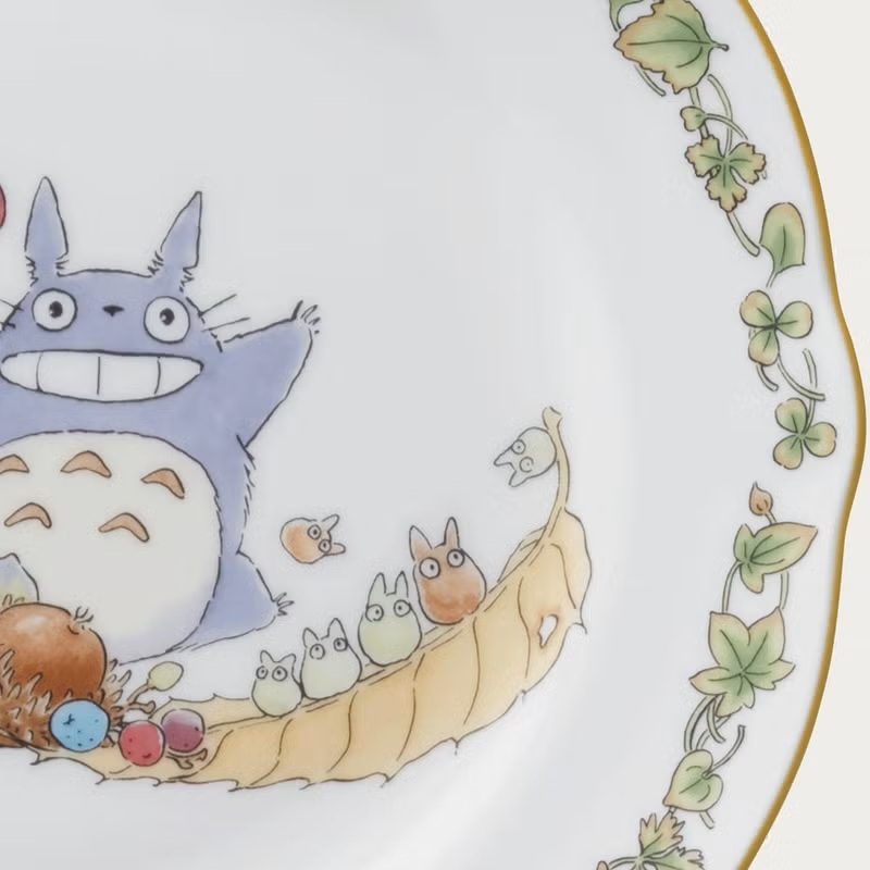 Noritake 22公分瓷盤 龍貓 蘑菇