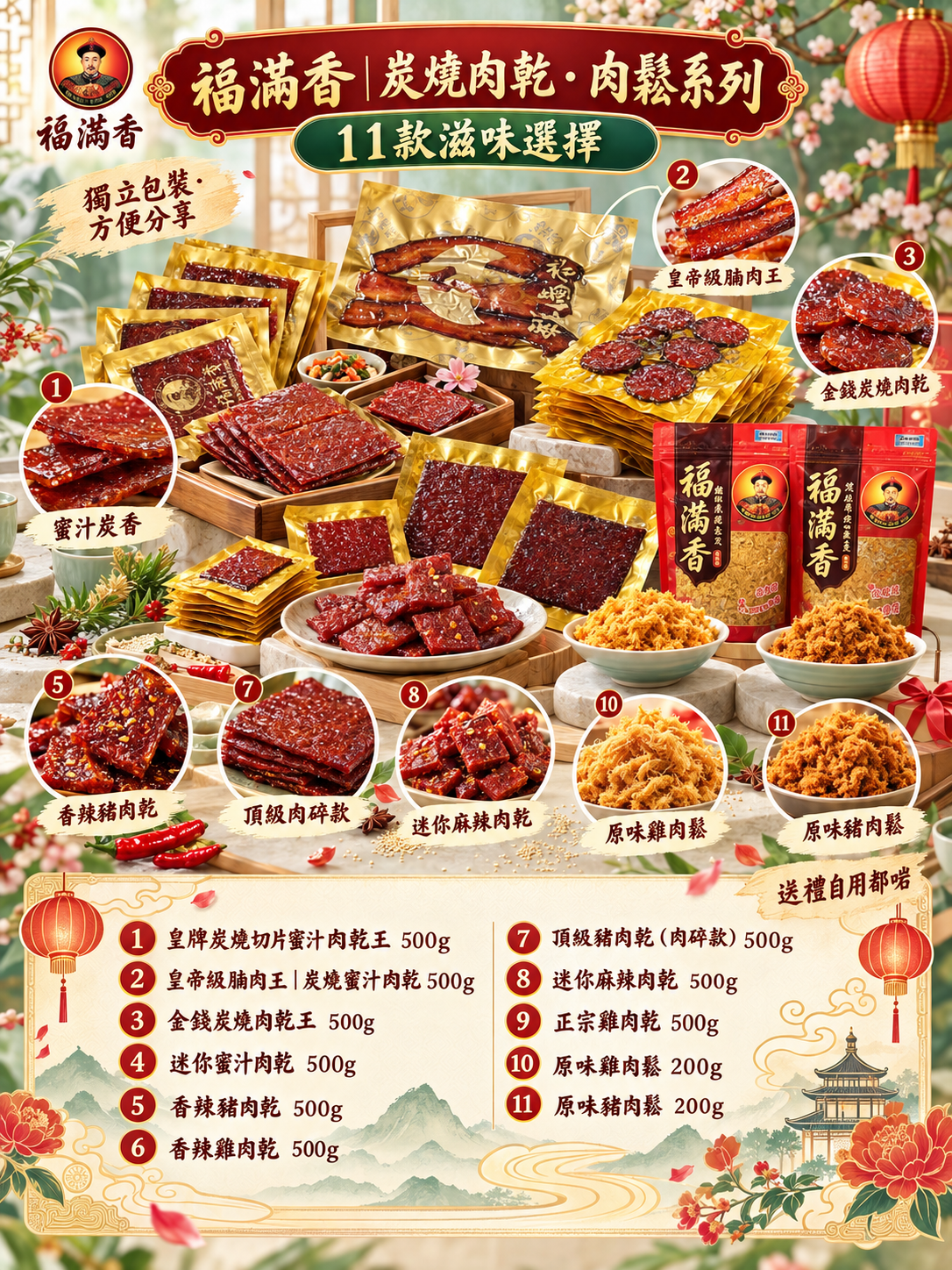 【預訂】AFM093001 馬來西亞福滿香｜食過翻尋味肉乾系列｜買任何 10 包以上每包回贈 $10 折扣卷
