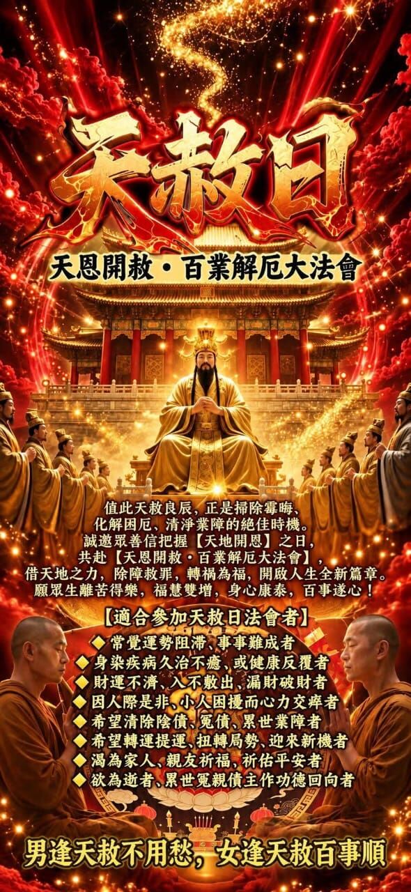 【天恩開赦・百業解厄大法會】10/1