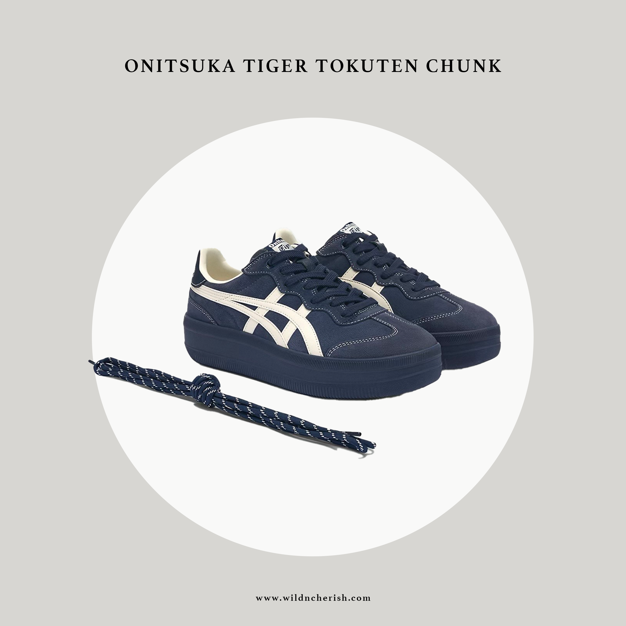 預訂 | Onitsuka Tiger Tokuten Chunk 深藍色 厚底 麂皮