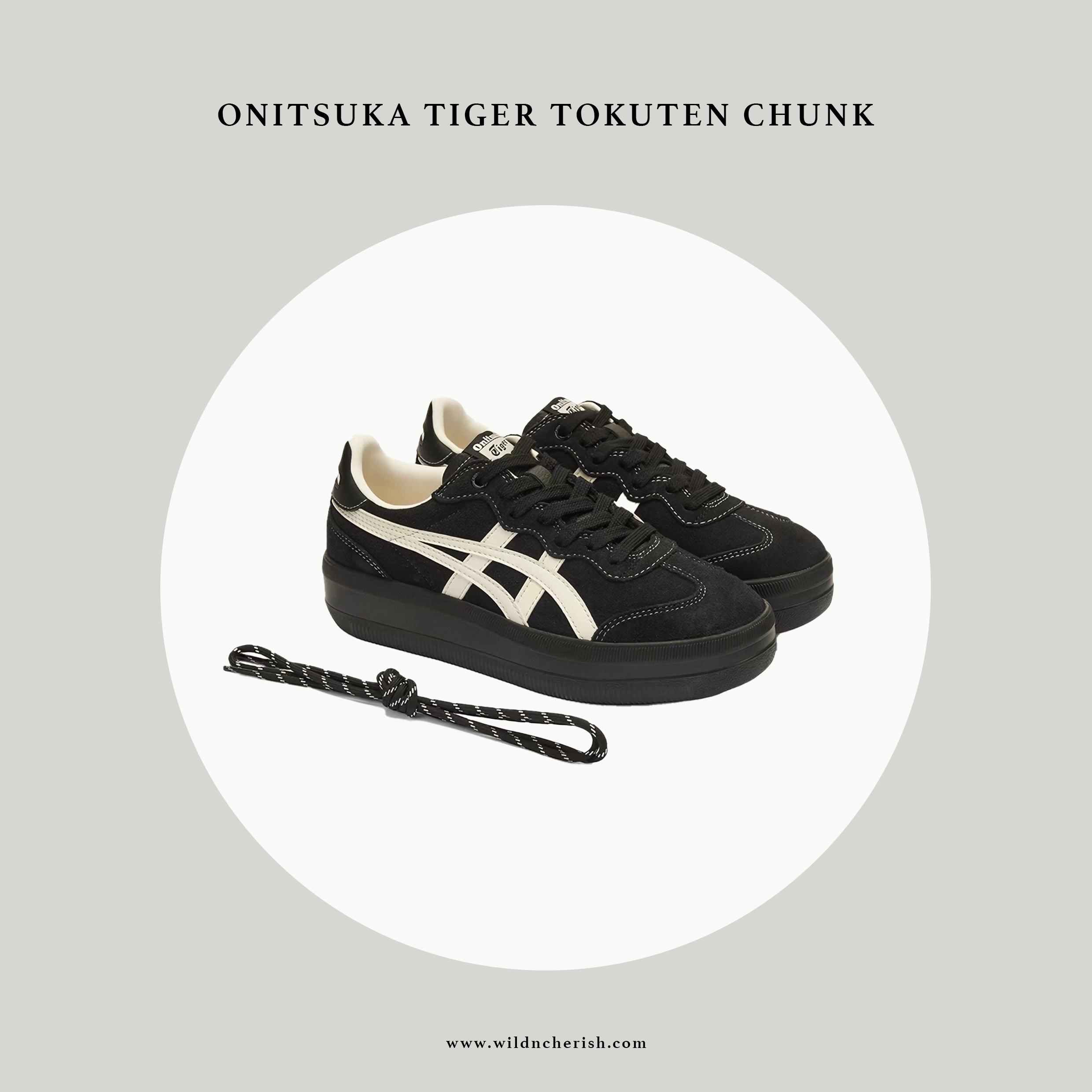 預訂 | Onitsuka Tiger Tokuten Chunk 黑色 厚底 麂皮
