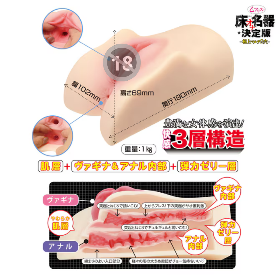 NPG 乙愛麗絲的放置型名器 終極版2穴 1kg 女優名器 (乙アリスの床オナ名器)