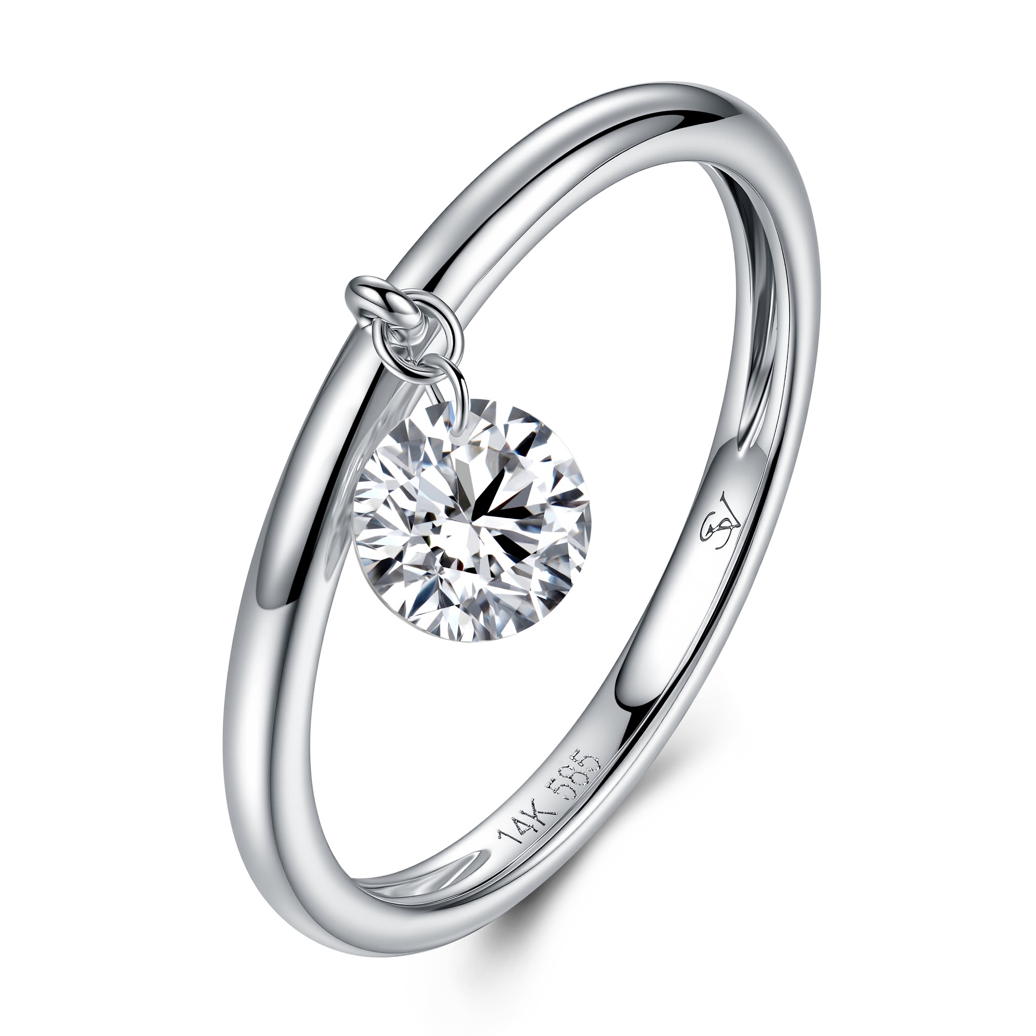 FD218 AR1 925銀/10K金培育鑽石戒指-1顆圓形培育鑽石(0.56ct)-金重:1.67g