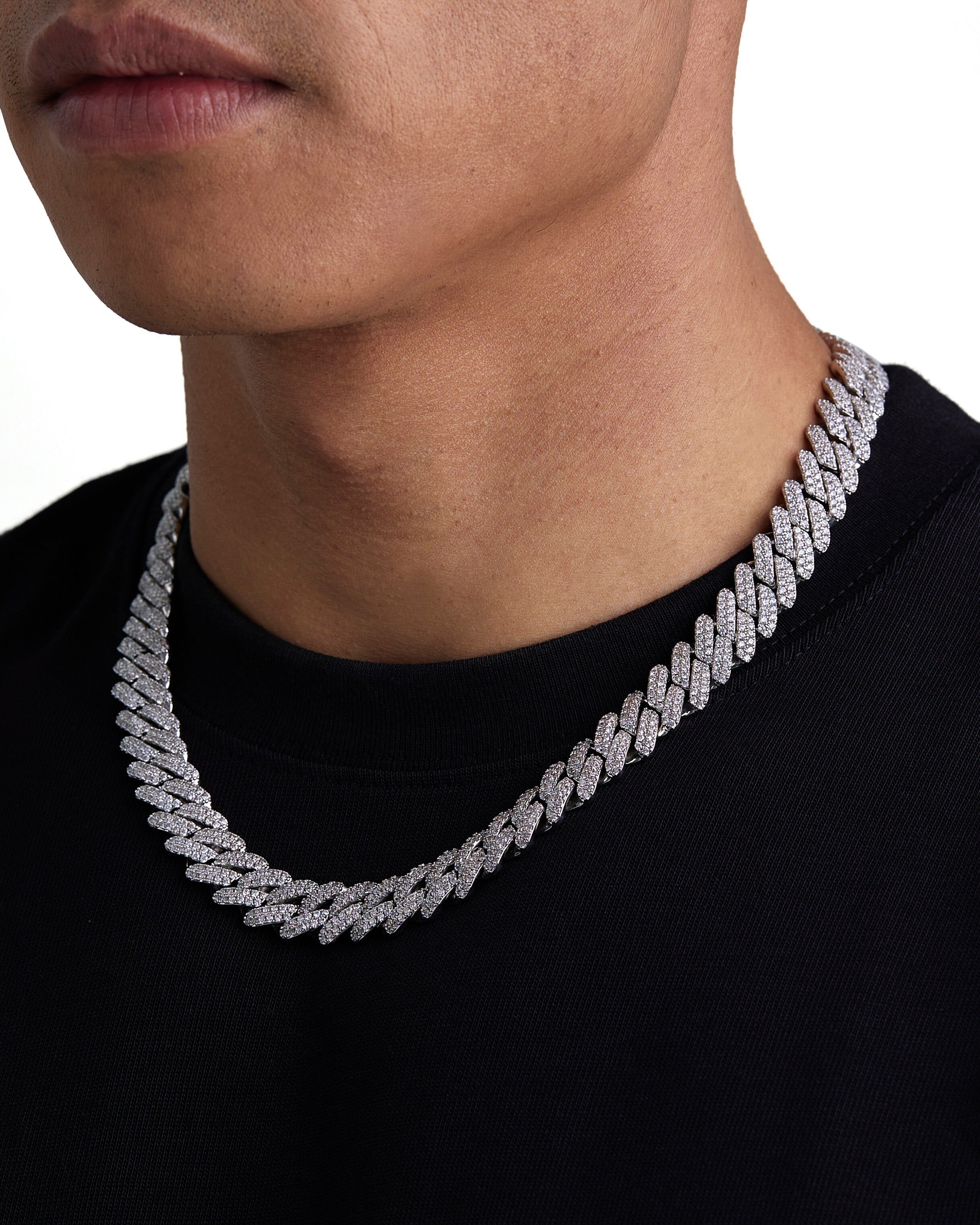 Iceman Society｜ICE PRONG - 13mm 古巴項鍊 (White Gold)