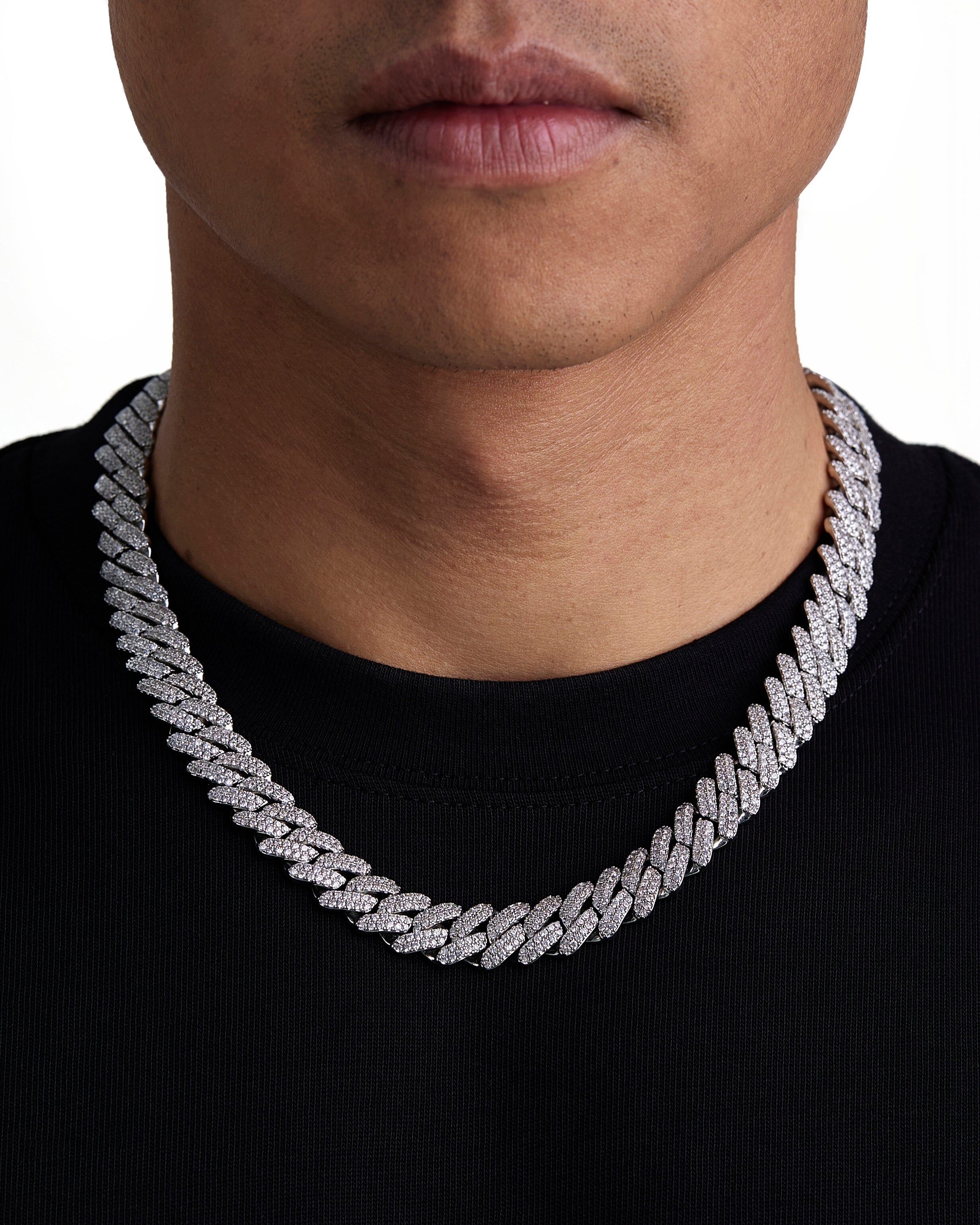 Iceman Society｜ICE PRONG - 13mm 古巴項鍊 (White Gold)