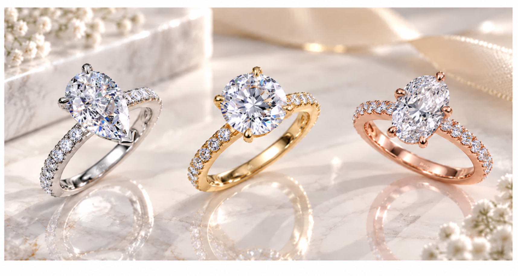 FD228 加購品 925銀/10K/18K/PT950鉑金戒托B款 (可鑲2.0~3.0cts任意形狀培育鑽石) - 多色
