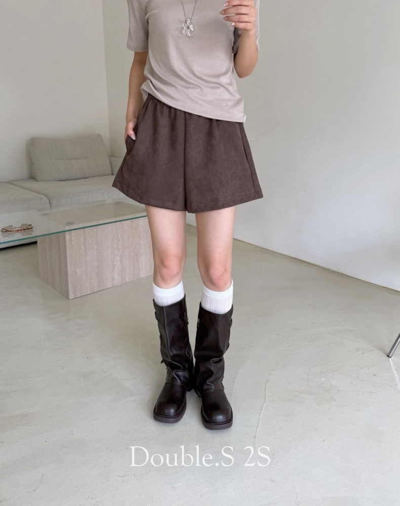 雙口袋!休閒麂皮短褲*3色