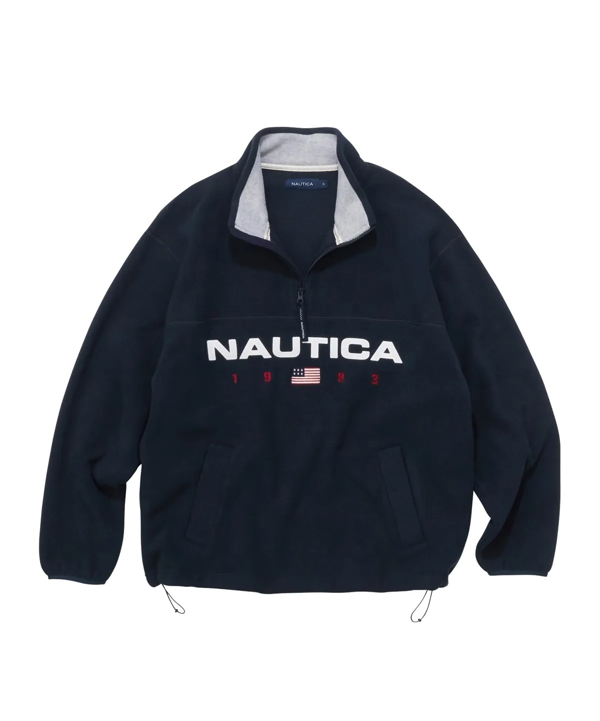 NAUTICA  83FLAG 刺繡字樣半拉鍊刷毛上衣 2色