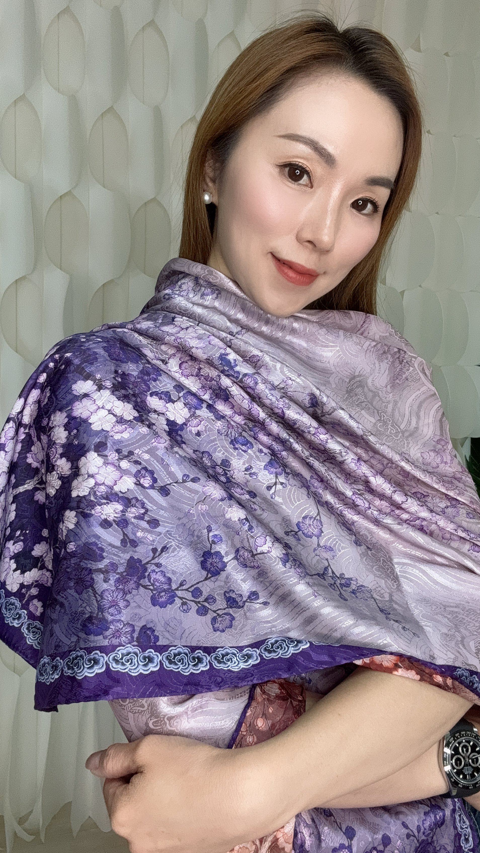 (X1)-雙面香雲紗披肩 (70CMX180CM)  C2#3009