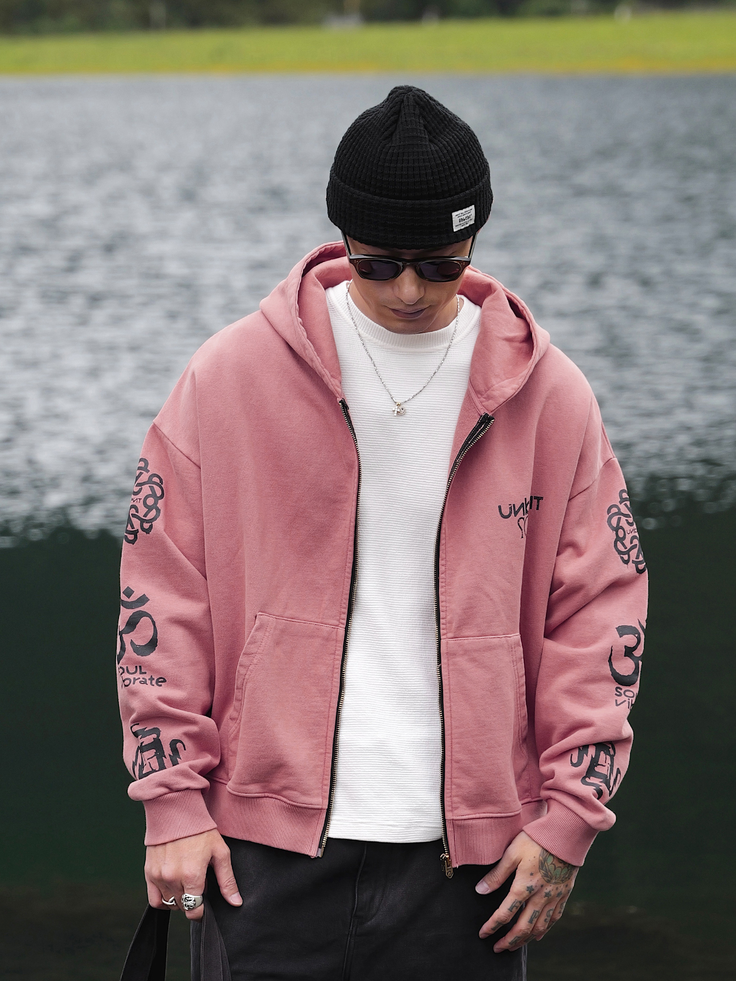 Unbent 26A/W 復古圖騰重磅水洗拉鍊外套
