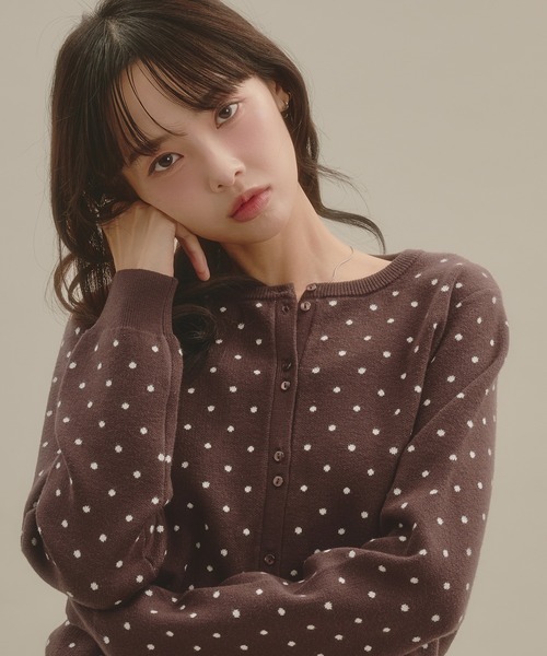 日本🇯🇵連線 Apres jour mignon 波點雙扣開襟針織衫 針織 針織衫 開襟衫 套頭衫 長袖 5色(任買兩件711免運)/預購