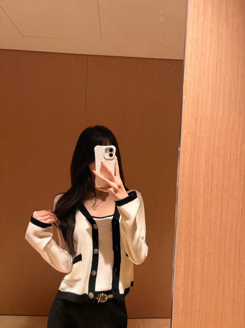 寬滾邊口袋外套+背心SET
