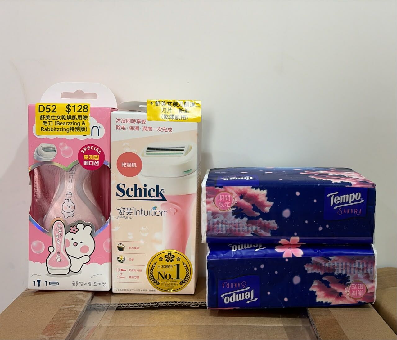 DR260930-D52-舒芙仕女乾燥肌用除毛刀 (Bearzzing & Rabbitzzing特別版) + 舒芙女裝刀刨連二刀片 - 粉紅(乾燥肌用) 送Tempo櫻花抽紙* 兩抽