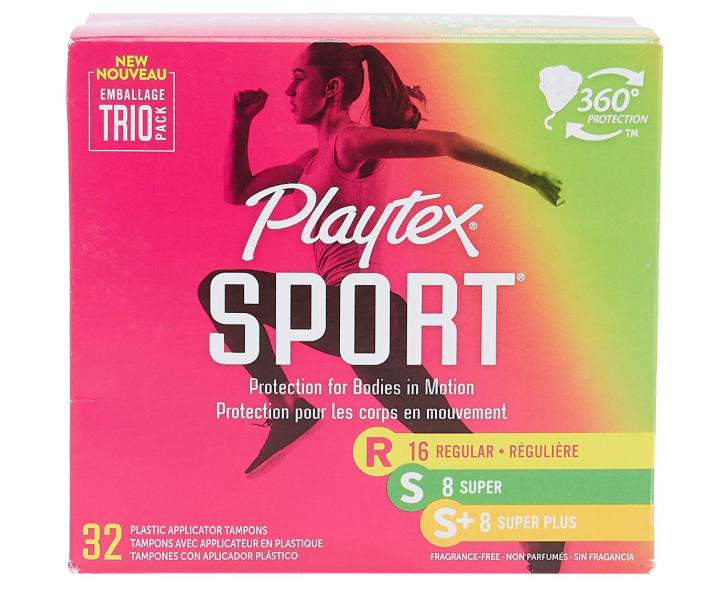 DR260930-J62-Playtex 運動型衛生棉條 混合裝 32's (一般流量+多流量+特多流量) (買1送1，共2件)(2027/1月送貨)