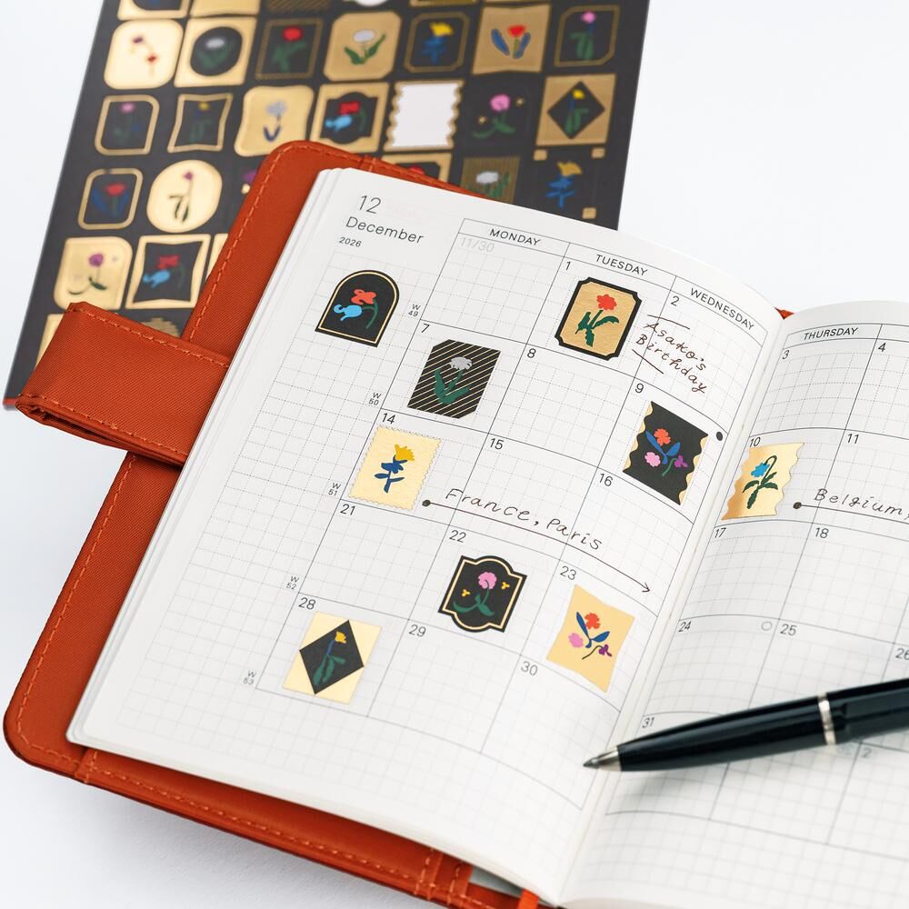 渡邊良重 花漾綻放 箔壓手帳貼紙｜日本Hobonichi ほぼ日手帳