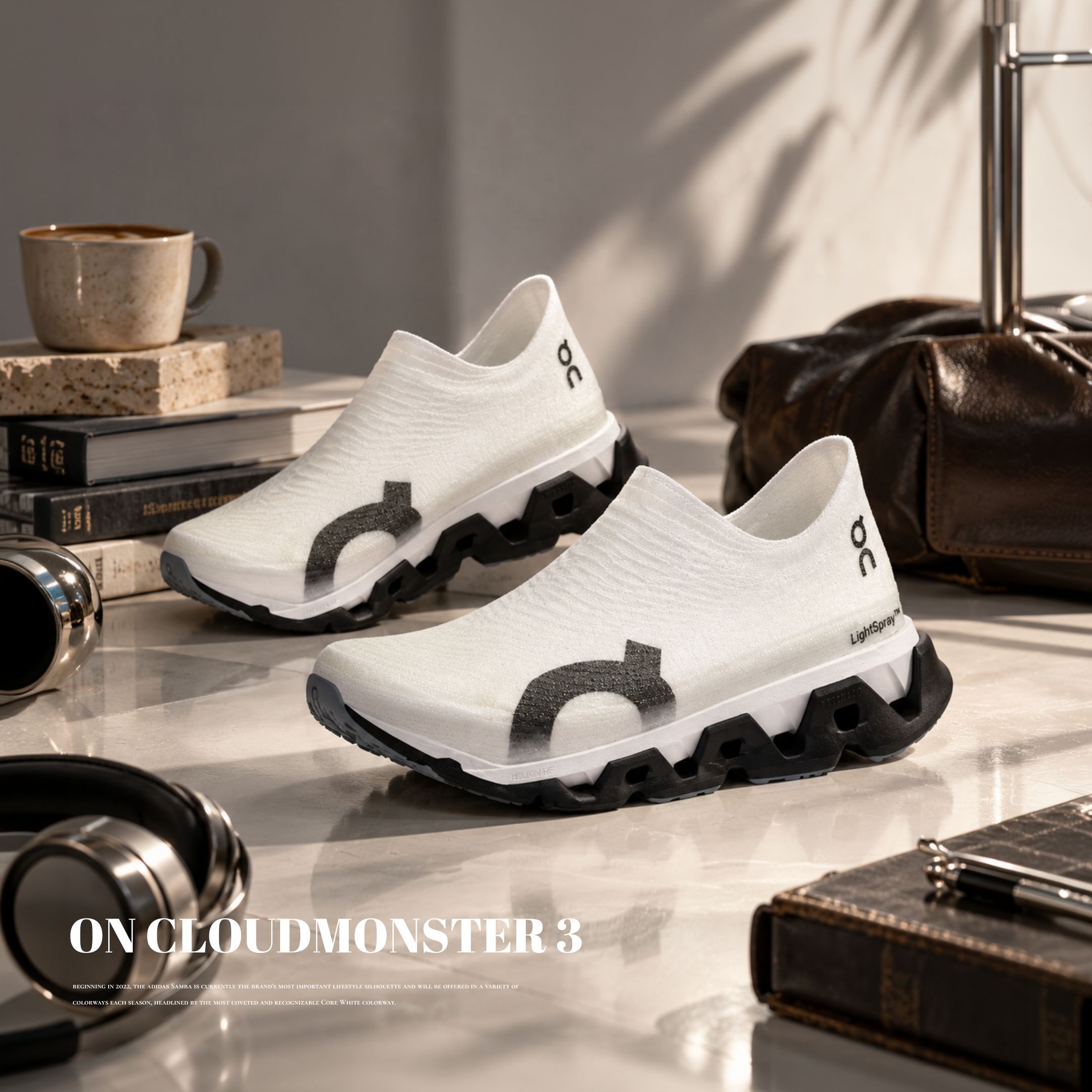 NICEDAY 代購 On Cloudmonster 3 Running Shoes 白 白黑 襪套 輕便 一腳蹬 機能 昂跑 3UG10014670