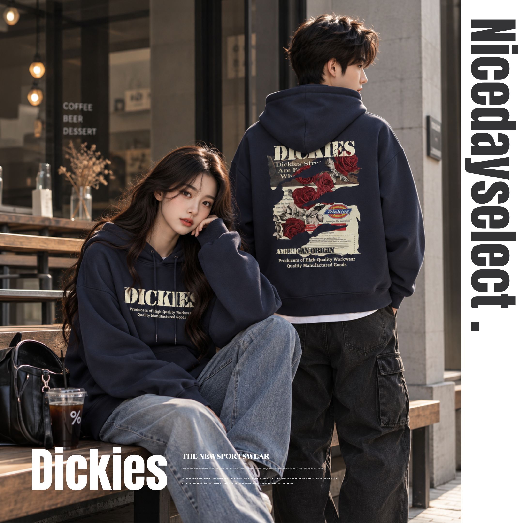 NICEDAY 服飾 代購 Dickies Logo 連帽帽T 帽踢 長袖 秋冬 長袖 雜誌 花卉 DKU263MKJLE3-CYZZ
