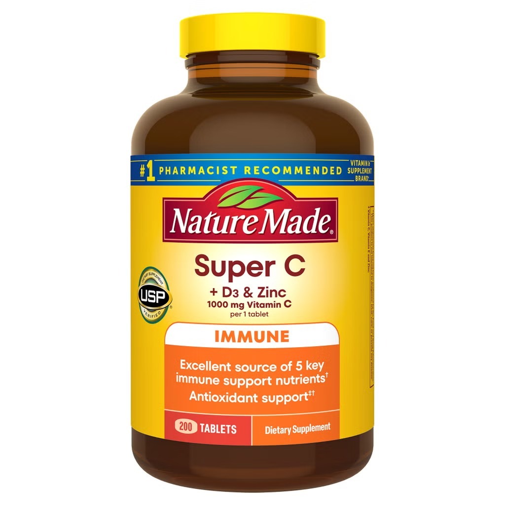 【直播】Nature Made LX100130 Super C 維他命C + D3 + 鋅 (200粒裝)